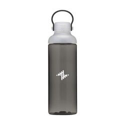 Elegant sort vandflaske i klar Eastman Tritan™ af høj kvalitet, BPA-fri, miljøbevidst, bæredygtig og genanvendelig. Den store åbning gør det let at rengøre flasken. Med skruelåg i PP med lille, låsbar drikkeåbning. Med praktisk bærestrop. Lækfri. Vandflasken har en kapacitet på 600 ml og er med trykt logo
