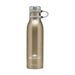 Guld bæredygtig dobbeltvægget, vakuumisoleret vandflaske/termoflaske i rustfrit stål med lasergravet logo