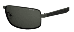Super smarte polaroid-solbriller til herrer i høj kvalitet med helindfatning og rammer i metal. Stænger i polycarbonat - glas i triacetat. Solbrillerne har stænger uden flex, og pasformen er international.