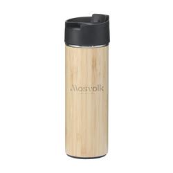 Vandflaske i bambus med logotryk