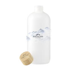 Hvid vandflaske med logo 500 ml.