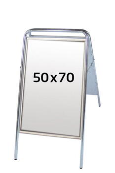 A-skilt, sølv, 50x70 cm