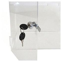 Vitrineskab i klar akryl med en hylde og låger med lås (inkl. 2 nøgler). Til elegant præsentation af produkter