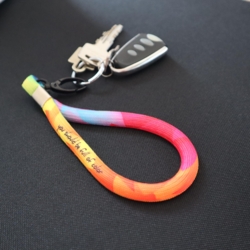 Keyhangger strop -  kort rund Ø10 mm,  med krog og eget  logo