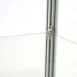 Vitrine glasskab - Showcase Counter Duo glasmontre med LED lys og lås - sølv