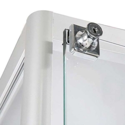 Vitrine glasskab - Showcase Tower Solo glasmontre med LED lys og lås - sølv