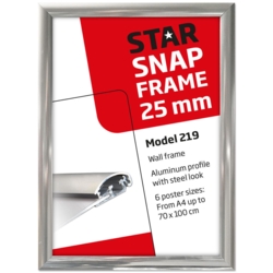 Klapramme med 25 mm kanter i rustfrit stål look, <Str.: A4 - 70x100 cm