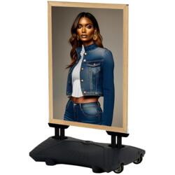 Gadeskilt Wind-Pro vandbase Light Wood A1, Sort fod