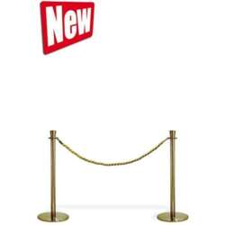 Afspærringsstolpe, Crowd Barrier, 2 standere, Guld