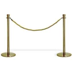 Afspærringsstolpe, Crowd Barrier, 2 standere, Guld