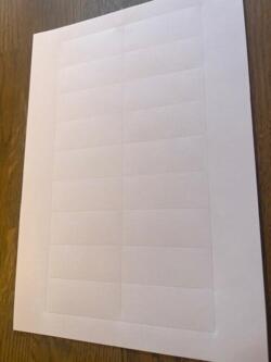 Papir for skilte til depotrum 75x30 mm med 18 etiketter
