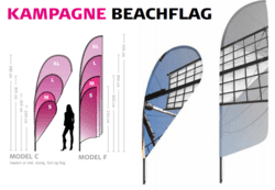 Beach Flag, dråbeform, small: 2 m, med flag og system med jordspyd