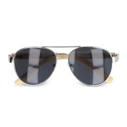 Bamboo leg aviator sunglasses inklusiv lasergravet logo