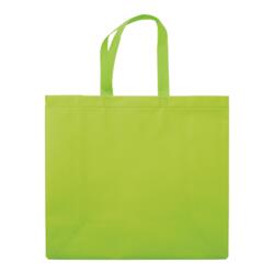 Taske af non-woven materiale 35x40 cm med bund - 16 cm bred, lysegrøn, uden tryk - billig