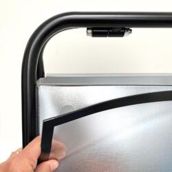 Frontplade PET med magnet, sort kant, B2 - 50 x 70 cm