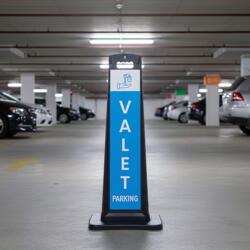 City Sign Plast, sort stander, dobbeltsidet