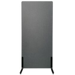 Zone Acoustic Wall akustikvæg og rumdeler mørkegrå med stofbeklædning og standardfødder 170 x 80 x 4 cm
