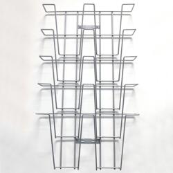 Brochureholder til væg, Wireholder Wall, 5 x avis, Sølv