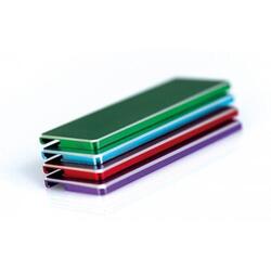 Navneskilt, Alu  70x25 mm, magnet, forskellige farver