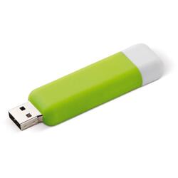 Dette design USB-stik er med 8 GB kapacitet, og leveres i 6 forskellige farver - lysegrøn og med tryk logo.