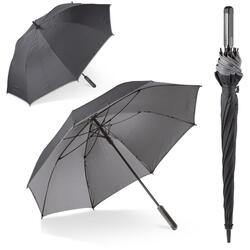 Glasfiberstellet gør den stormsikker, og det smarte design-håndtag gør denne paraply til et "must-have".