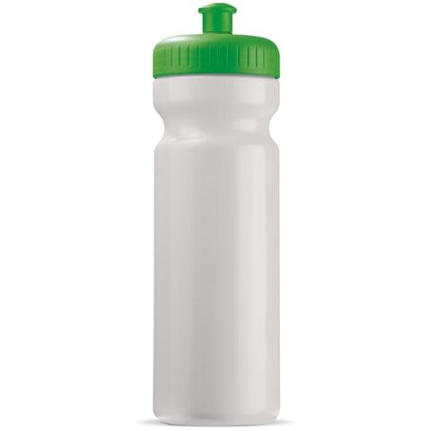 Klassisk hvid og grøn lækfri drikkeflaske i BPA-.fri plast, 750 ml med trykt logo