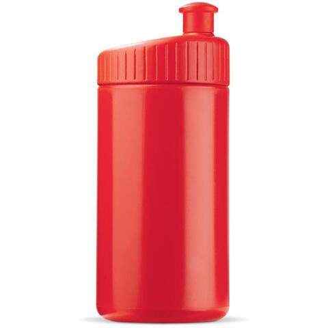 Klassisk rød lækfri drikkeflaske i BPA-.fri plast, 500 ml med trykt logo