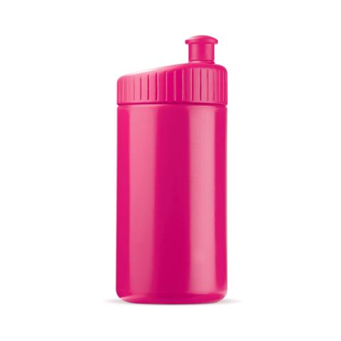 Klassisk pink lækfri drikkeflaske i BPA-.fri plast, 500 ml med trykt logo