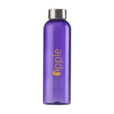 Transparent lilla, BPA-fri vandflaske af holdbart Eastman Tritan™. Med skruelåg i rustfrit stål. Det slanke design skiller sig ud og føles godt i hånden. Spildfri. Kapacitet på 650 ml og trykt logo.