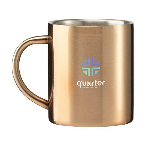 Smart termokrus i poleret rustfrit stål med dobbelt isolering. Kapacitet 300 ml og lasergraveret logo.