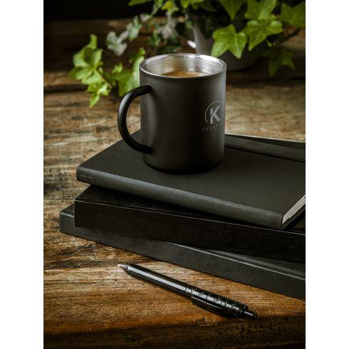 Smart termokrus i poleret rustfrit stål med dobbelt isolering. Kapacitet 300 ml og lasergraveret logo.