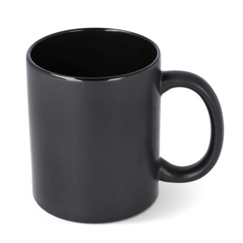 Sort krus med logotryk 350 ml.