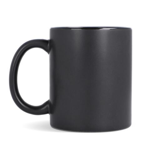 Sort krus med logotryk 350 ml.