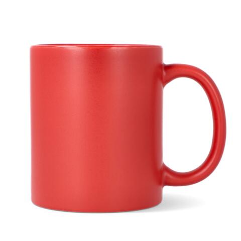 Rødt krus med logotryk 350 ml.