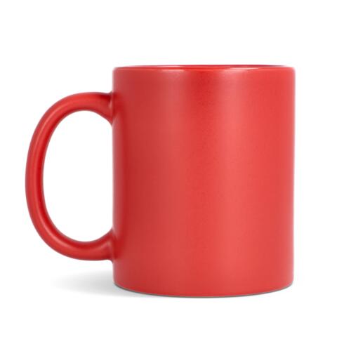 Rødt krus med logotryk 350 ml.