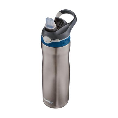 Stærk vandflaske i rustfrit stål med vakuumisoleret væg, AUTOSPOUT®-teknologi (tryk på kanppen og drikkeåbningen vipper op), lukkemekanisme, karabinhage og lasergraveret logo. Drikkeåbningen er beskyttet mod smuds og mikrober. Denne vandflaske holder dine drikke kolde i op til 24 timer. Vandflasken er nem at rengøre, instruktioner medfølger. Kapacitet 590 ml.