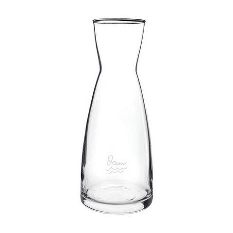 Elegant, glaskaraffel med stor åbning til at servere vand, juice eller alkoholiske drikke.