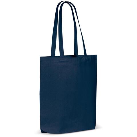 Blå mulepose med logo & lange hanke - OEKO-TEX