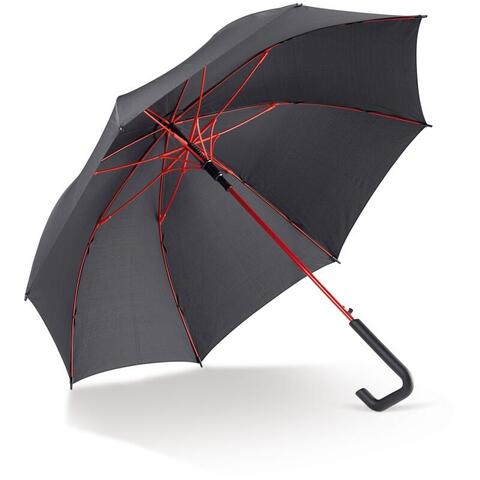 Paraply med farverige glasfiberstænger - med 1-farvet logo