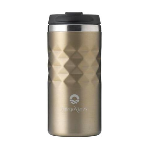 Termokrus af genbrugsmetal 280 ml., sort, beige