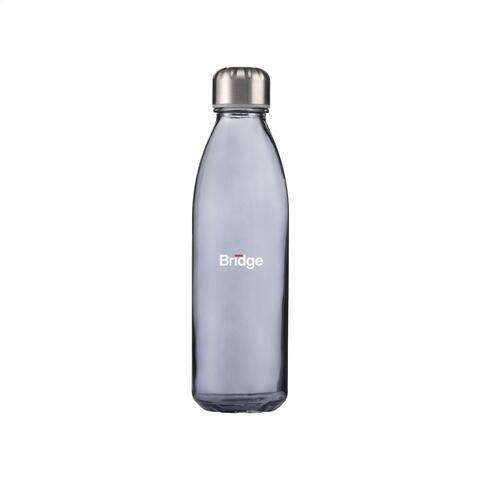 Sort Topflask Glass 650 ml drikkeflaske med trykt logo