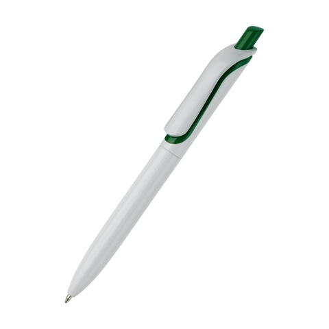 Kuglepen med logotryk, hvid/grøn