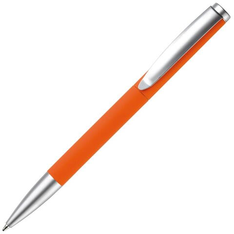 Orange metalpen med logo