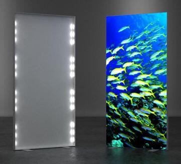 LED lysramme 100x200 cm med 2 x banner