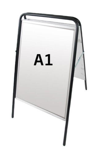 A-skilt, hvid, A1-størrelse, sort