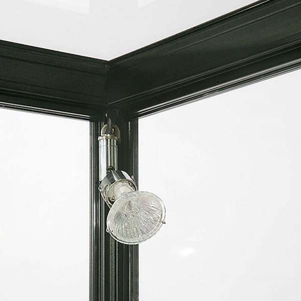 Glasmontre, glasvitrine med LED-lys, lås