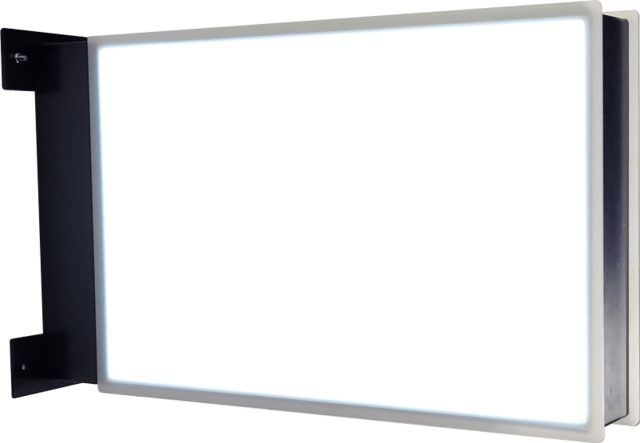 Udhængsskilt med LED-lys i 420x720 mm