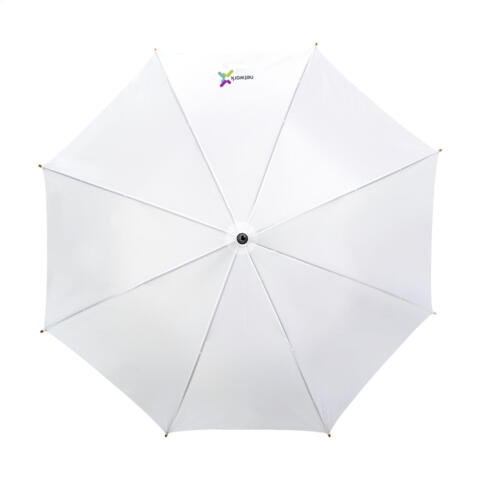 Paraply med logo, hvid