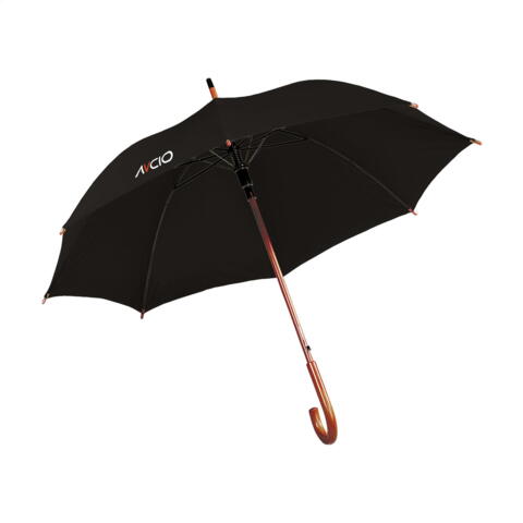 Paraply med logo, sort