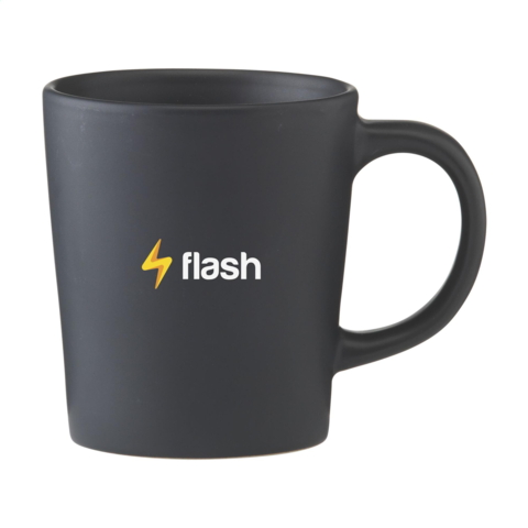 Sort krus 250 ml med logo i 2 farver
